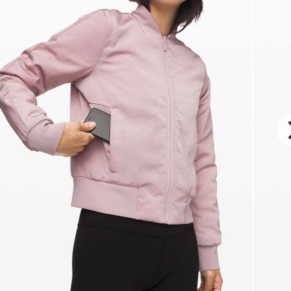 Lulu lemon nonstop reversible bomber jacket porcelain pink | reversible jacket